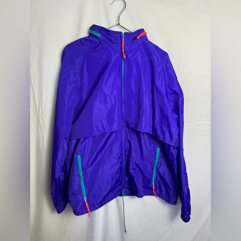 Woolrich Men’s Large Vintage Blueberry Full Zip Windbreaker Jacket